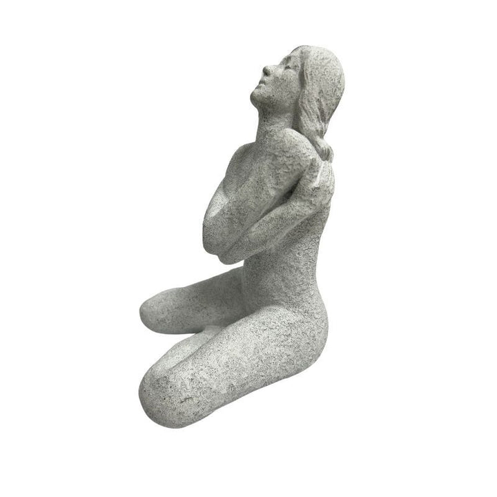 Willow &amp; Silk Lady Ornament/Figurine Folded Arms 22.5cm Textured White