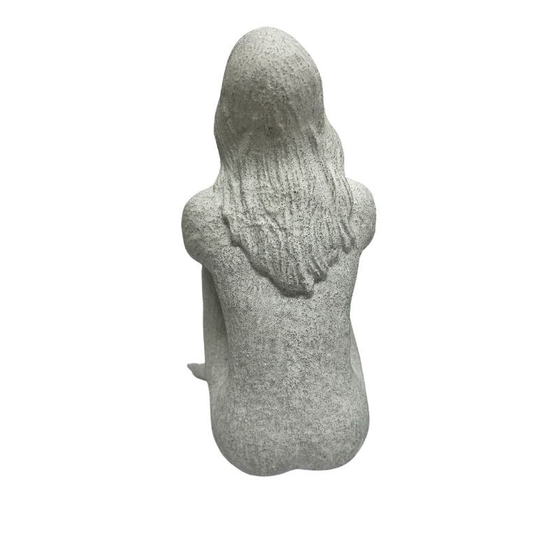 Willow &amp; Silk Lady Ornament/Figurine Elbows On Knees 23cm Textured White