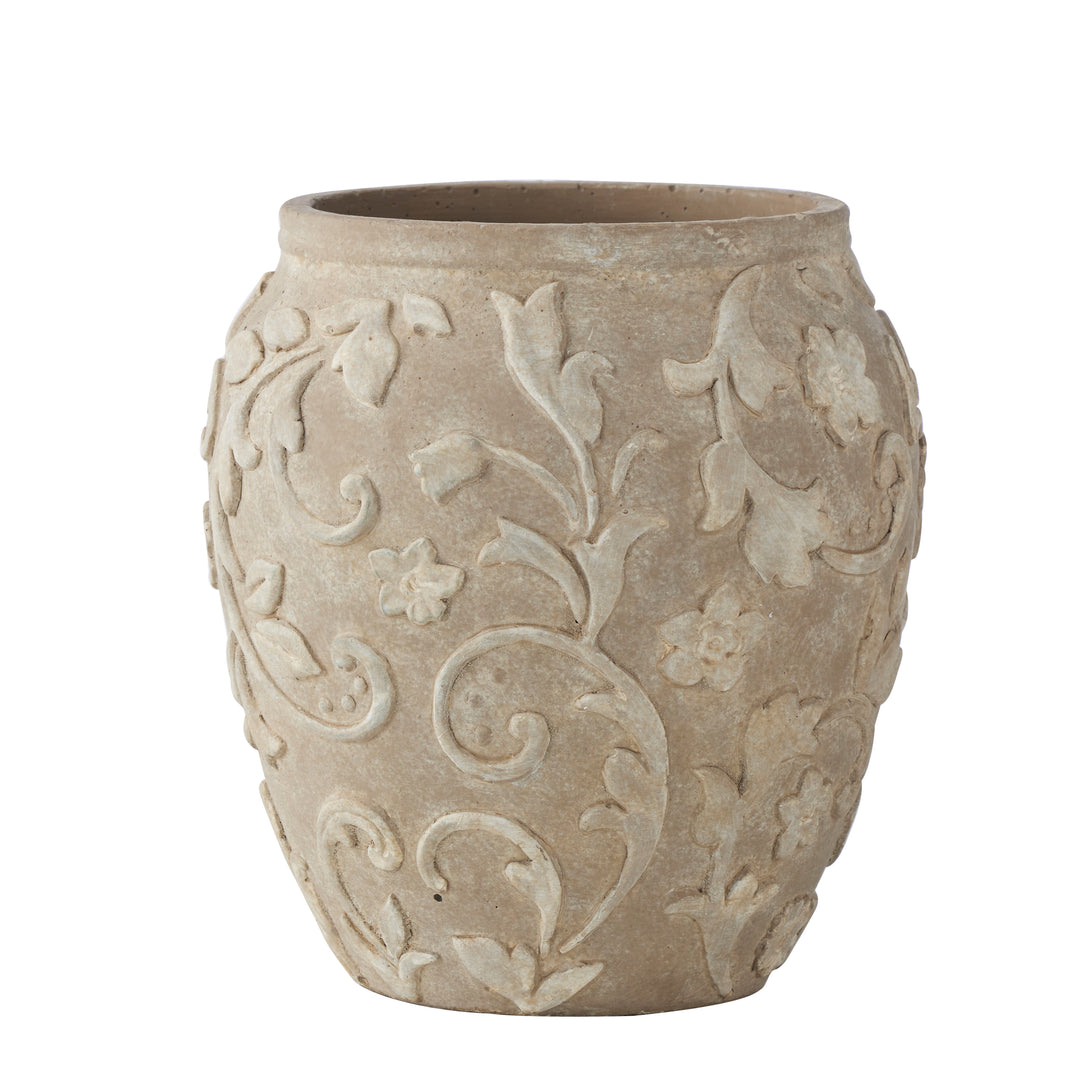 Willow &amp; Silk Embossed Fleur Vase/Planter w/Hole &amp; Plug 21.5*24cm