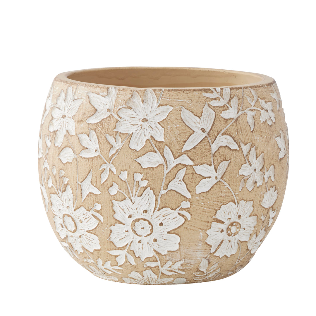 Willow &amp; Silk Flora Planter w/Hole &amp; Plug 20*16cm