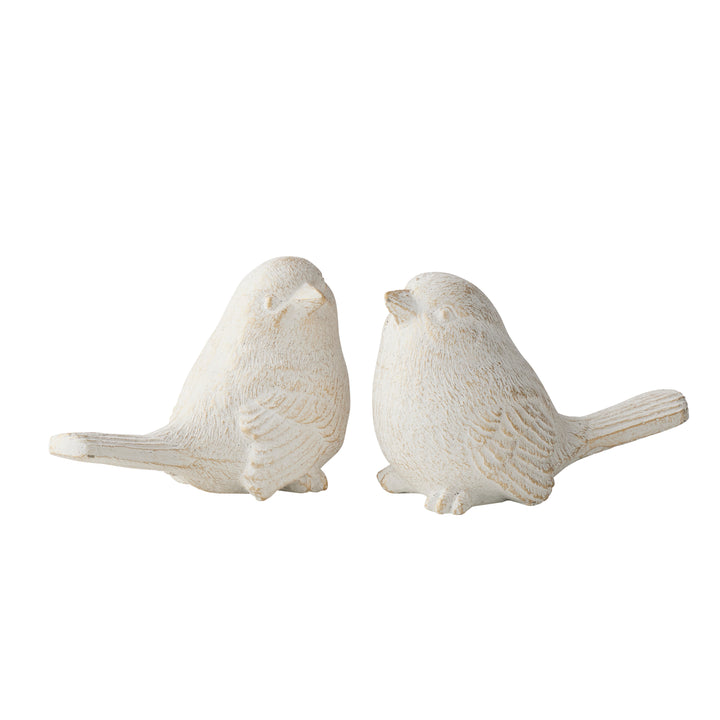 Willow &amp; Silk Set/2 Asst White/Gold Birds 11.5*6.5*8cm