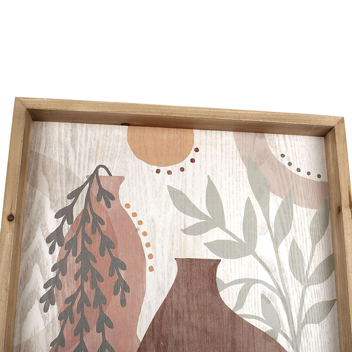 Willow &amp; Silk Framed Tropics w/Abstract Vase Wall Art Print