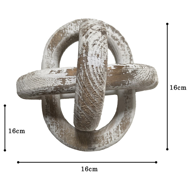 Willow &amp; Silk Handmade 16cm Wooden 3-Link Table Ornament