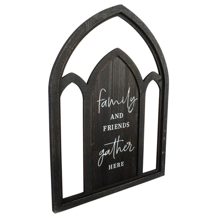 Willow &amp; Silk 60cm Black Arch "Family &amp; Friends" Plaque Sign Wall Art