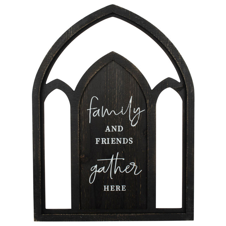 Willow &amp; Silk 60cm Black Arch "Family &amp; Friends" Plaque Sign Wall Art