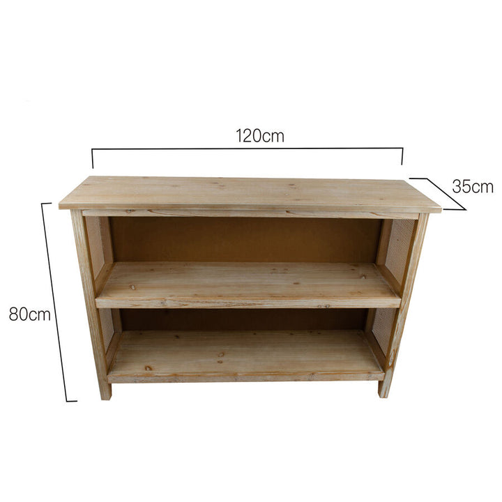 Willow &amp; Silk Wooden 120cm 2-Tier Strand Lattice Organiser/Console Table