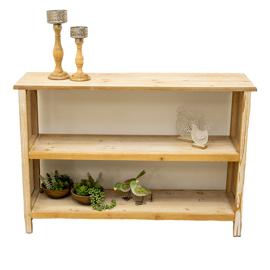 Willow &amp; Silk Wooden 120cm 2-Tier Strand Lattice Organiser/Console Table