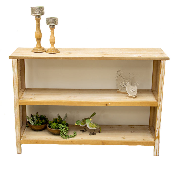 Willow &amp; Silk Wooden 120cm 2-Tier Strand Lattice Organiser/Console Table