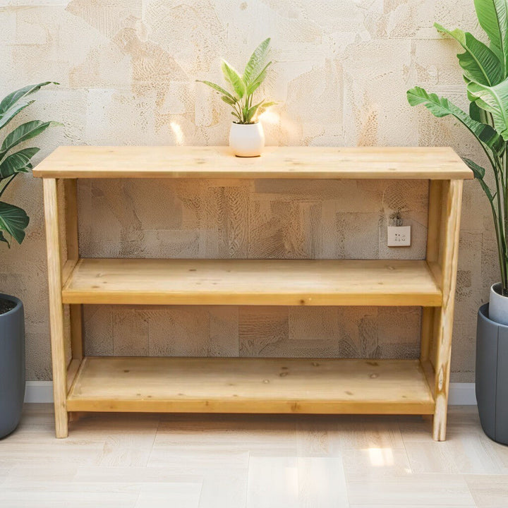 Willow &amp; Silk Wooden 120cm 2-Tier Strand Lattice Organiser/Console Table