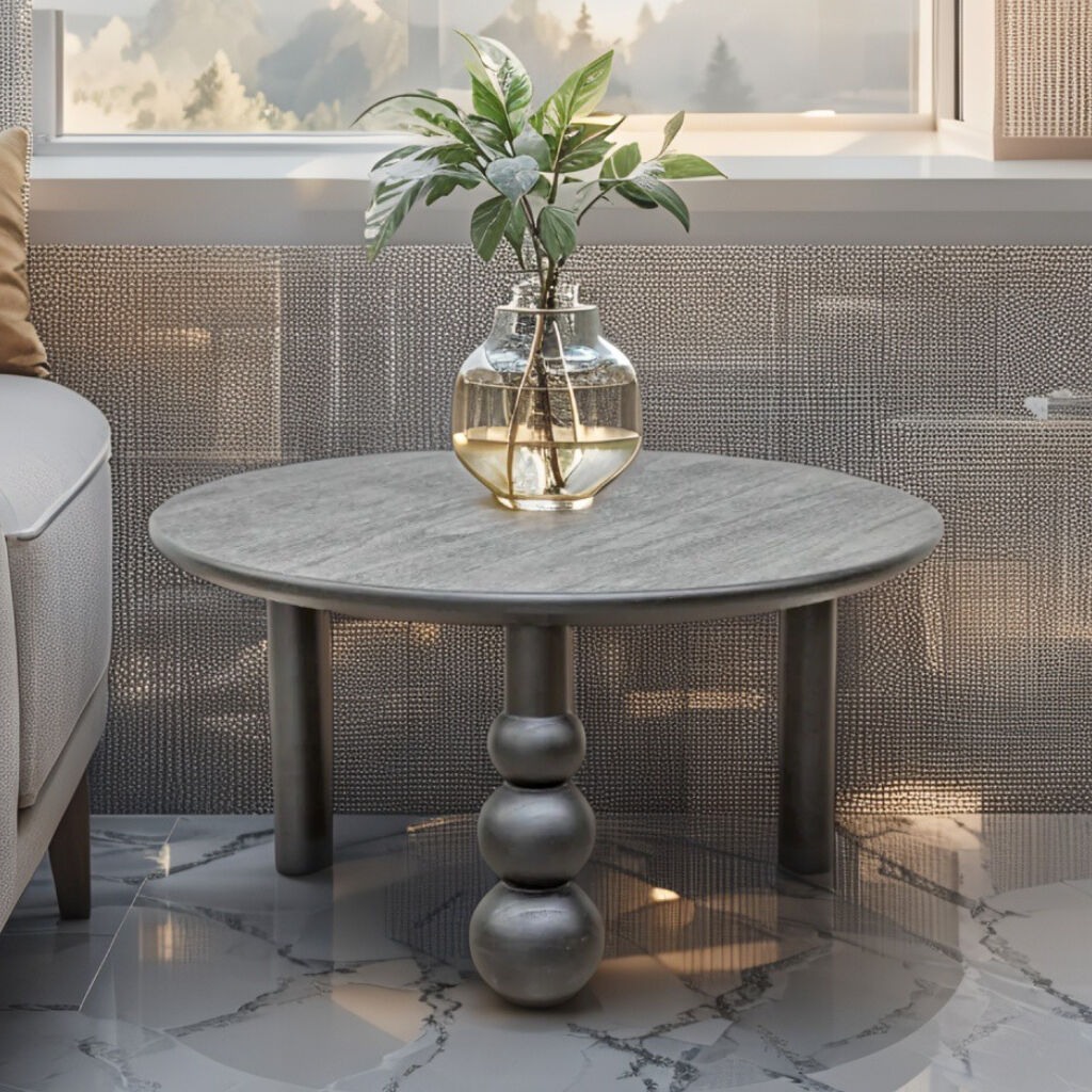 Willow &amp; Silk Wooden 80cm Round Black Avoca Coffee Side/Table