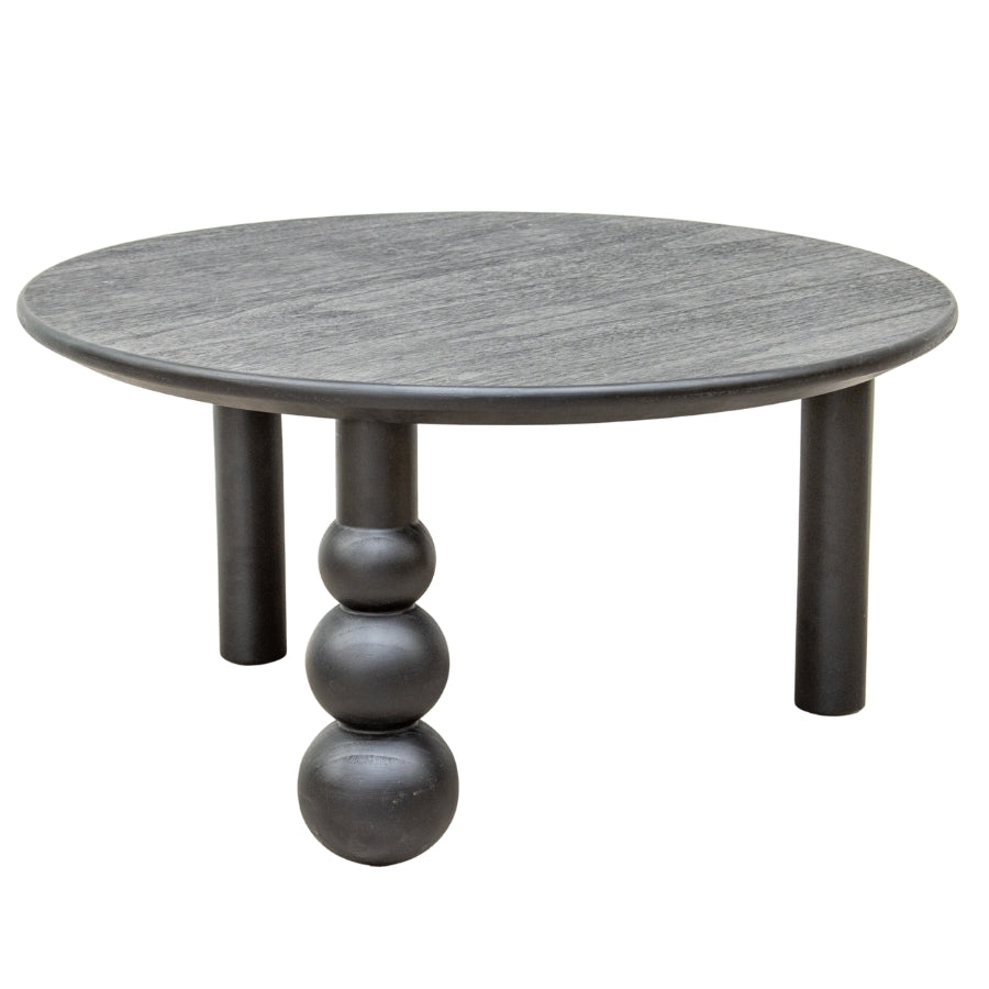 Willow &amp; Silk Wooden 80cm Round Black Avoca Coffee Side/Table