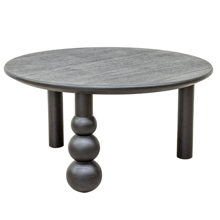 Willow &amp; Silk Wooden 80cm Round Black Avoca Coffee Side/Table