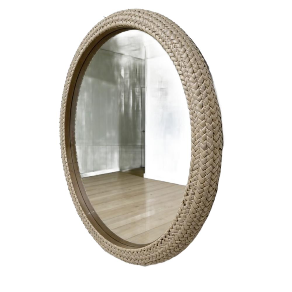 Willow &amp; Silk 70cm Round Mirror Woven 70*4*70