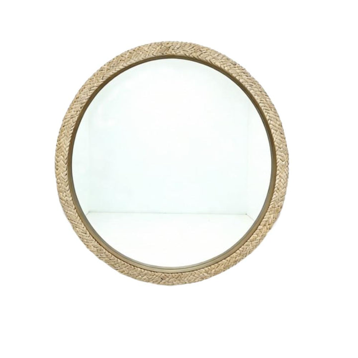 Willow &amp; Silk 70cm Round Mirror Woven 70*4*70