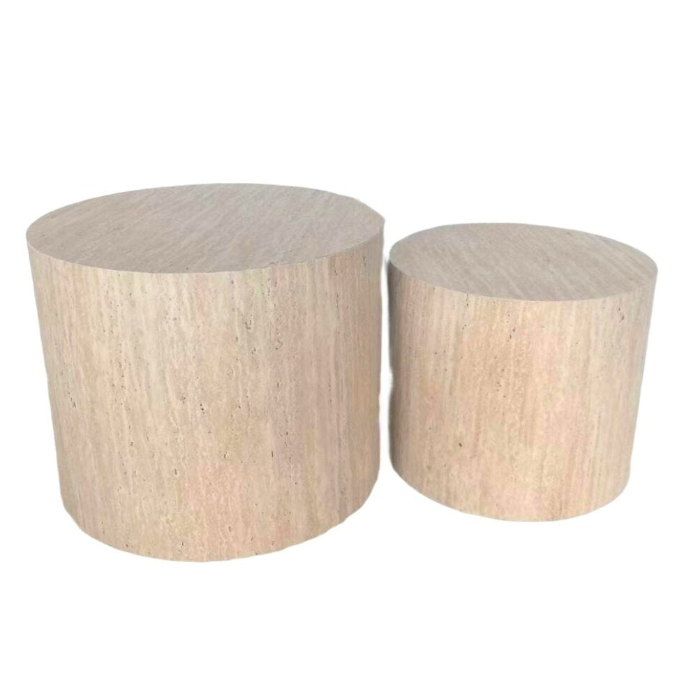 Willow &amp; Silk Set/2 Nested Round Display Pillars 48*38