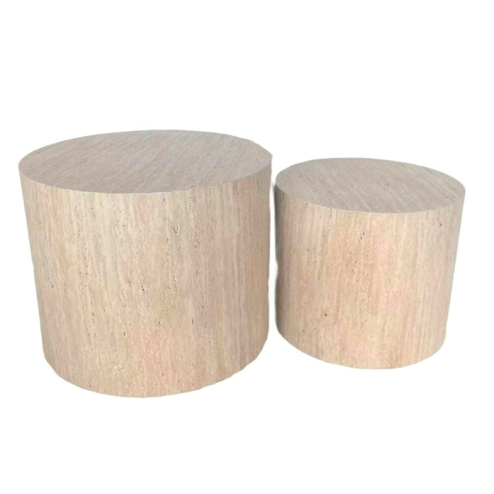 Willow &amp; Silk Set/2 Nested Round Display Pillars 48*38