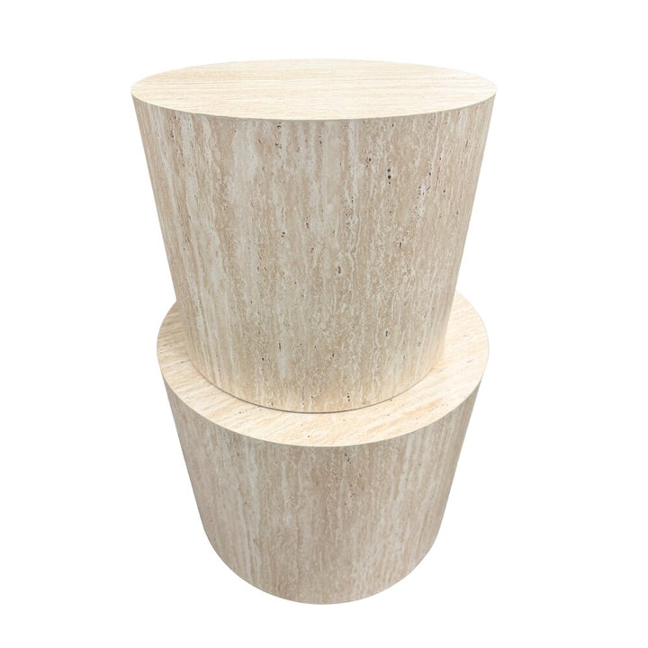 Willow &amp; Silk Set/2 Nested Round Display Pillars 48*38