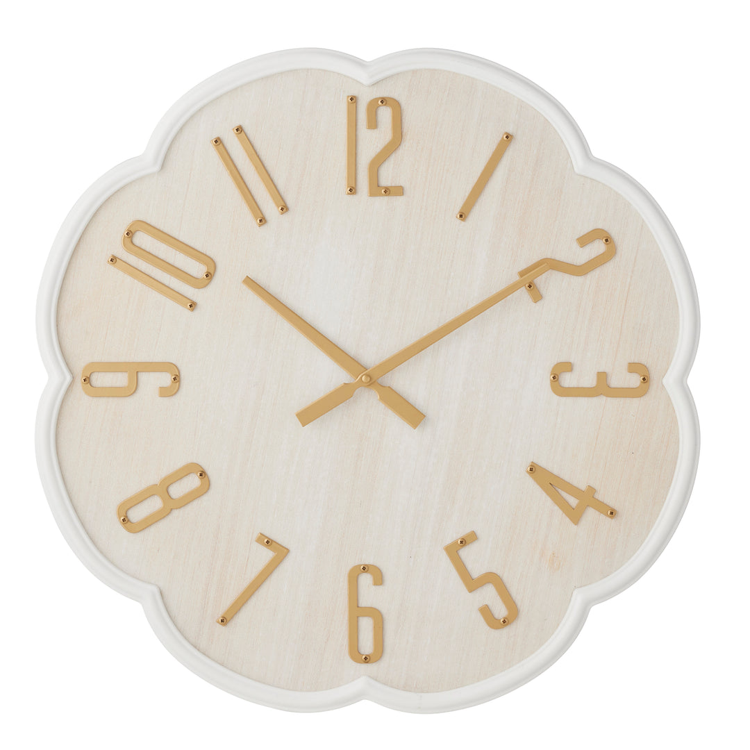 Willow &amp; Silk 60cm Wood &amp; Gold Scalloped Clock  60*3.5*60