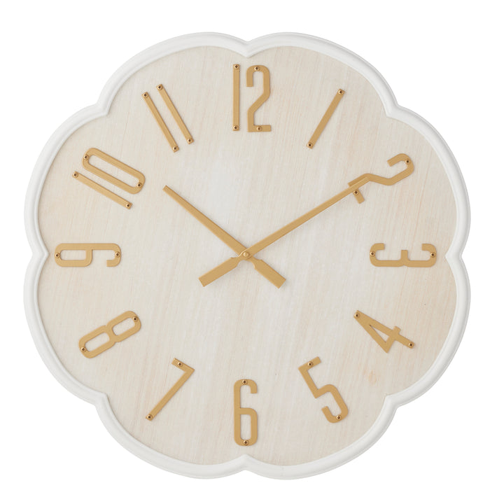 Willow &amp; Silk 60cm Wood &amp; Gold Scalloped Clock  60*3.5*60
