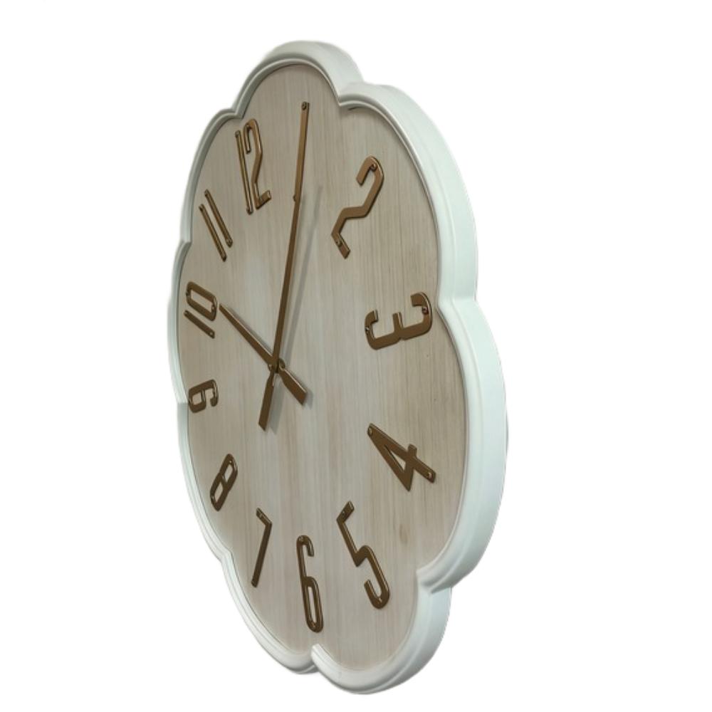 Willow &amp; Silk 60cm Wood &amp; Gold Scalloped Clock  60*3.5*60
