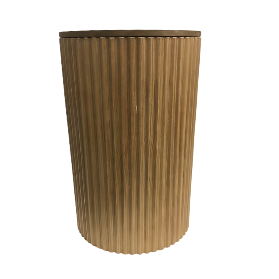 Willow and Silk Wooden Pillar with Fluted Panelling 40 x 40 x 60cm