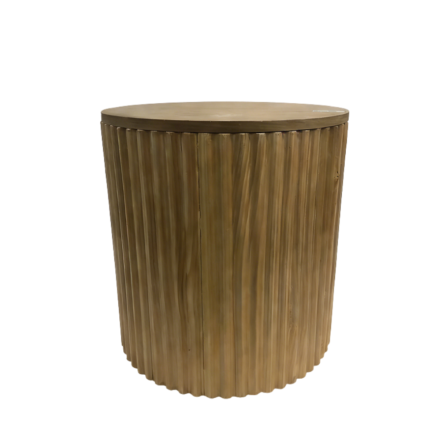 Willow and Silk Wooden Pillar with Fluted Panelling 40 x 40 x 40cm
