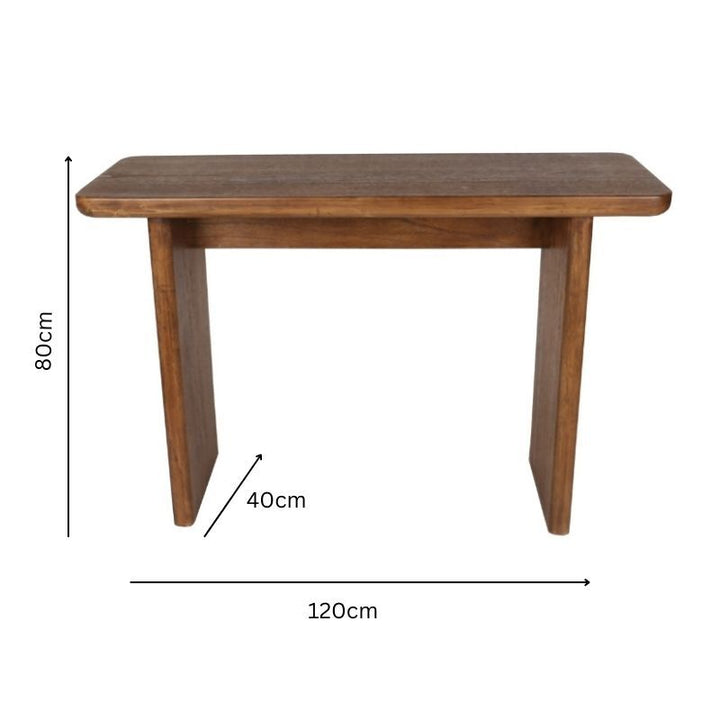 Willow &amp; Silk Console Table Mid Century Style 120cm Walnut