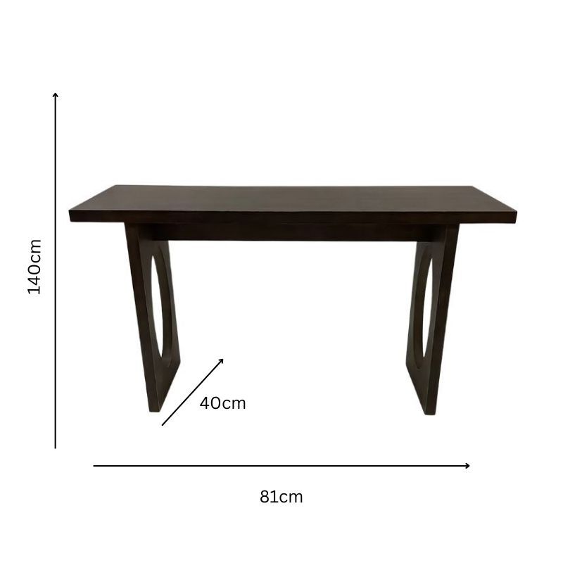 Willow &amp; Silk Console Table Oval Cut Out Legs 140cm Black