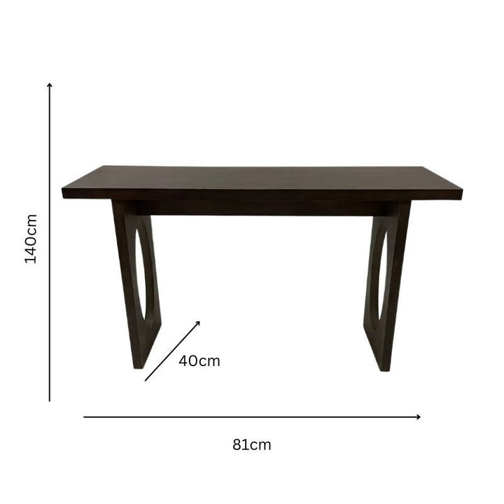 Willow &amp; Silk Console Table Oval Cut Out Legs 140cm Black