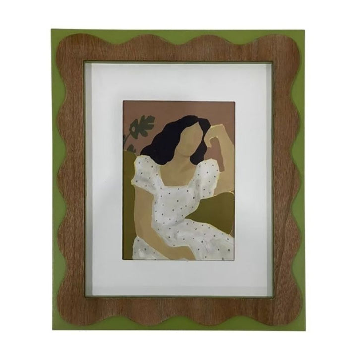Willow &amp; Silk Wall Art Framed Sitting Lady White Dress 30.5x2.5x36.5cm