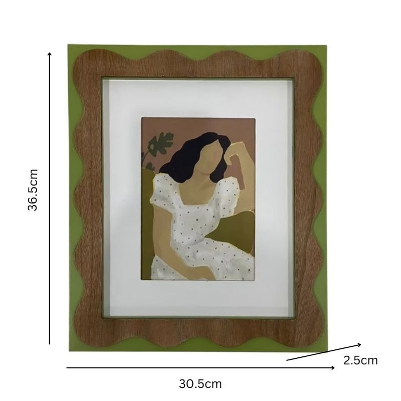 Willow &amp; Silk Wall Art Framed Sitting Lady White Dress 30.5x2.5x36.5cm