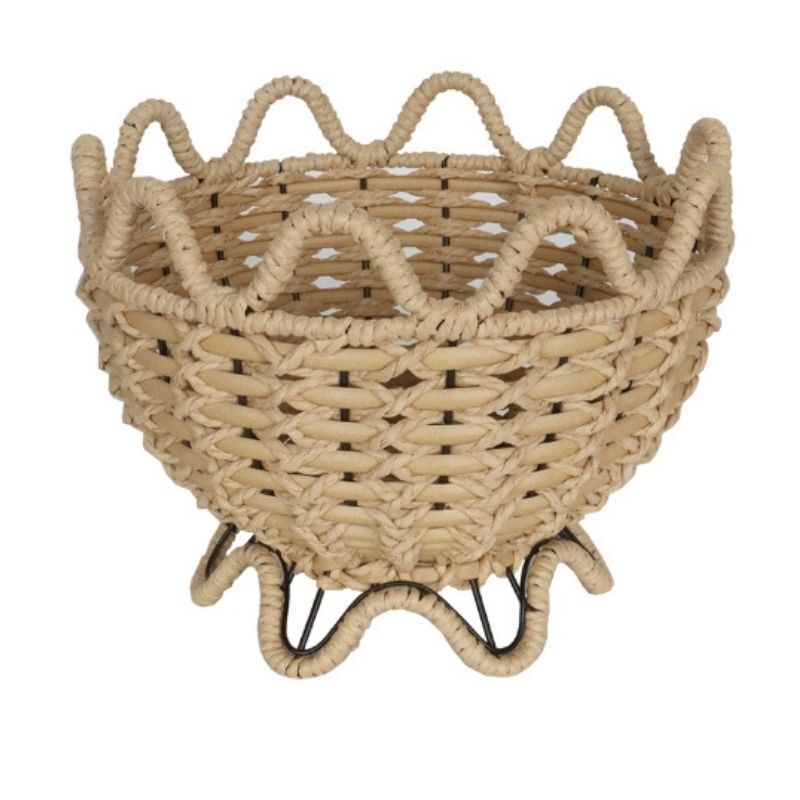 Willow &amp; Silk Contemporary Woven Footed Bowl 27x27x21cm