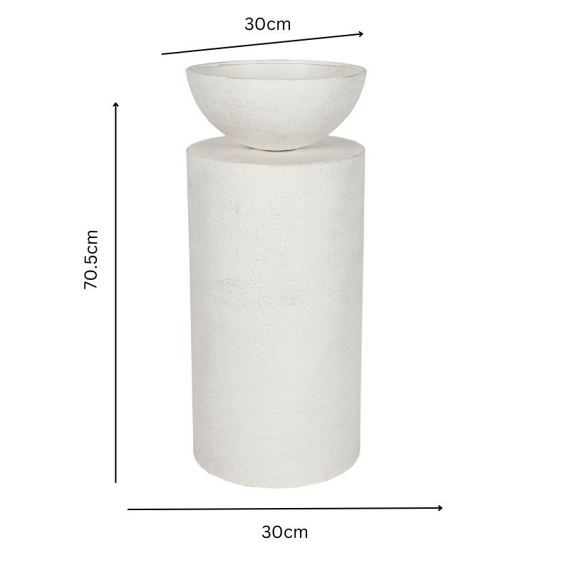 Willow &amp; Silk Feature Round Pillar w/Planter 30x30x70.5cm
