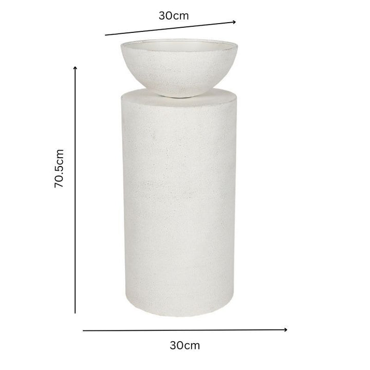 Willow &amp; Silk Feature Round Pillar w/Planter 30x30x70.5cm