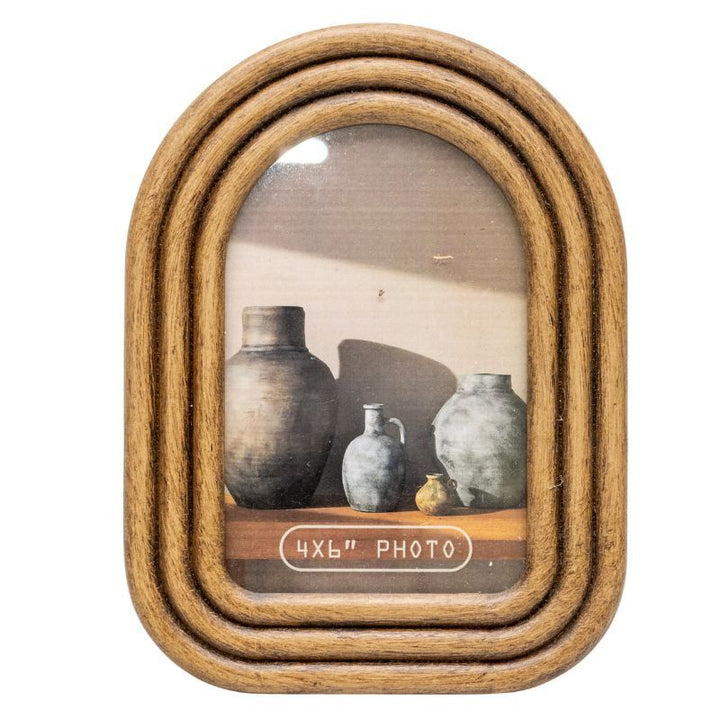 Willow &amp; Silk Photo Frame Contemporary Arch Style 15x1.5x20cm Natural 4x6"