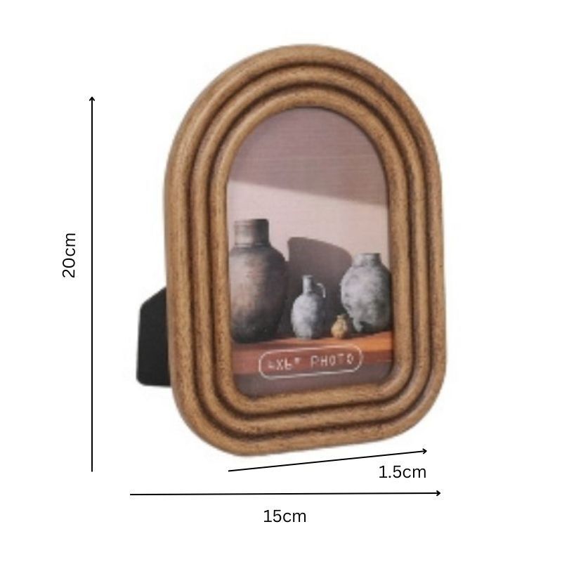 Willow &amp; Silk Photo Frame Contemporary Arch Style 15x1.5x20cm Natural 4x6"