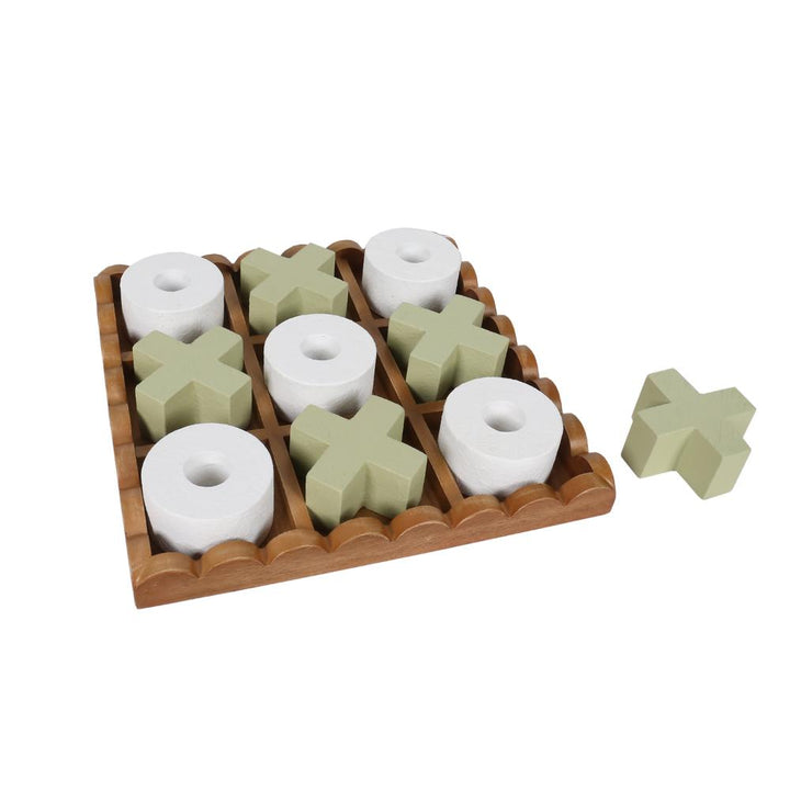 Willow &amp; Silk SAGE &amp; WHITE NOUGHTS &amp; CROSSES 30x30x4cm