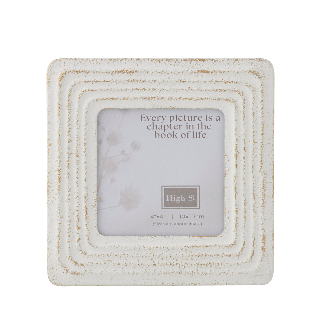 Willow &amp; Silk Willow Distressed 4x4 Photoframe 15.5x1.5x15.5cm