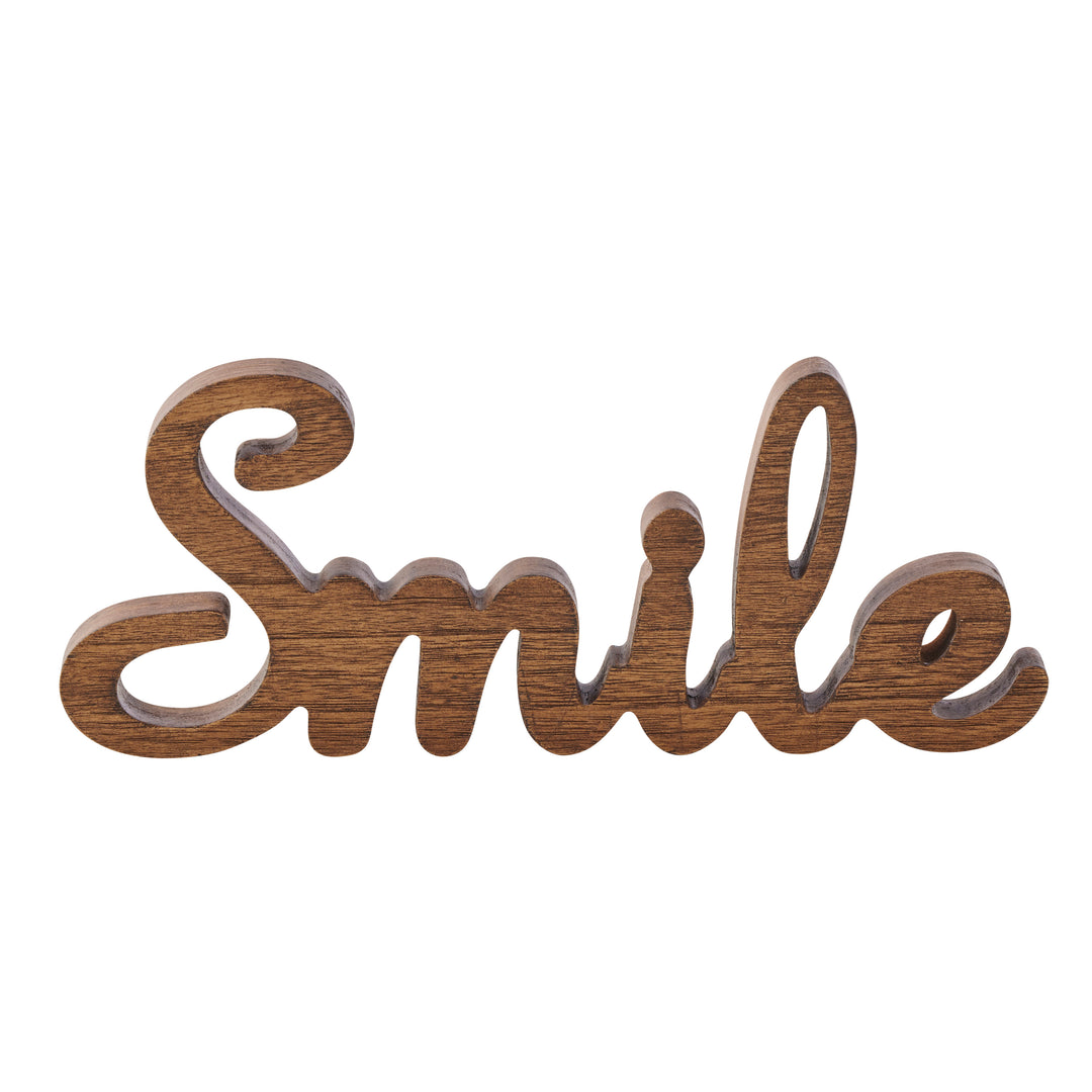 Willow &amp; Silk Wooden Smile Sign 30x2.5x13.5cm