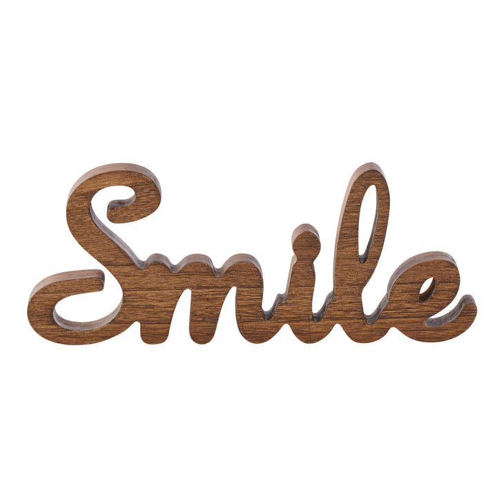 Willow &amp; Silk Wooden Smile Sign 30x2.5x13.5cm