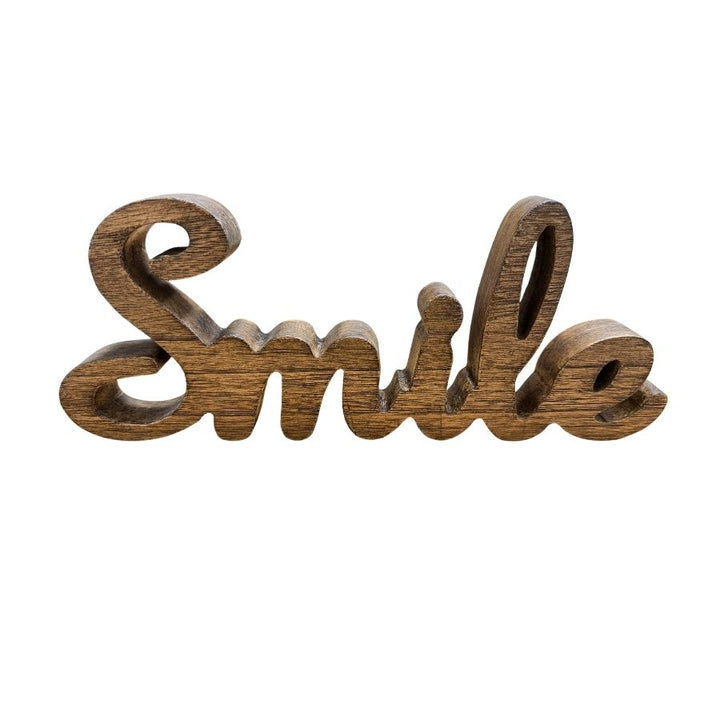 Willow &amp; Silk Wooden Smile Sign 30x2.5x13.5cm