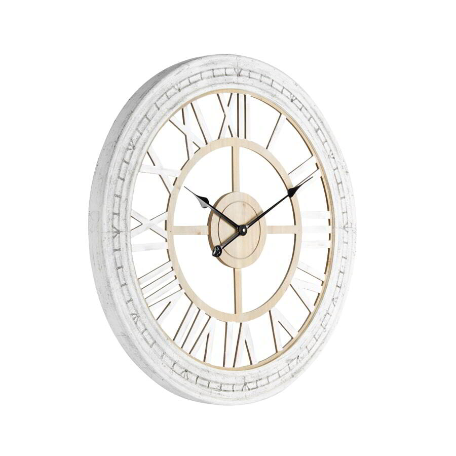 Willow &amp; Silk 70 cm Antique White Hamptons Wall Clock