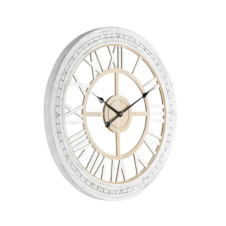 Willow &amp; Silk 70 cm Antique White Hamptons Wall Clock