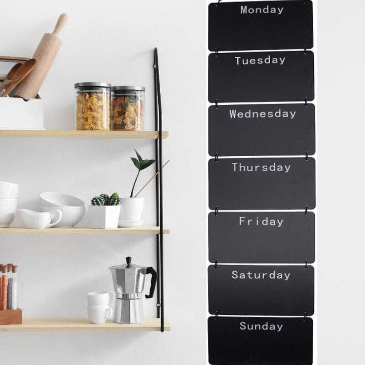 Willow &amp; Silk Hanging 104cm 7-Day Message Stack Planner/Blackboard
