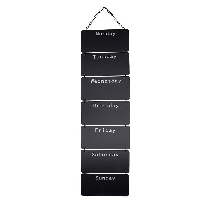 Willow &amp; Silk Hanging 104cm 7-Day Message Stack Planner/Blackboard
