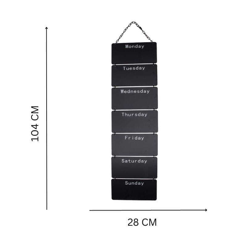 Willow &amp; Silk Hanging 104cm 7-Day Message Stack Planner/Blackboard