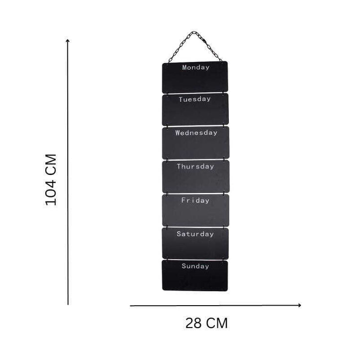 Willow &amp; Silk Hanging 104cm 7-Day Message Stack Planner/Blackboard