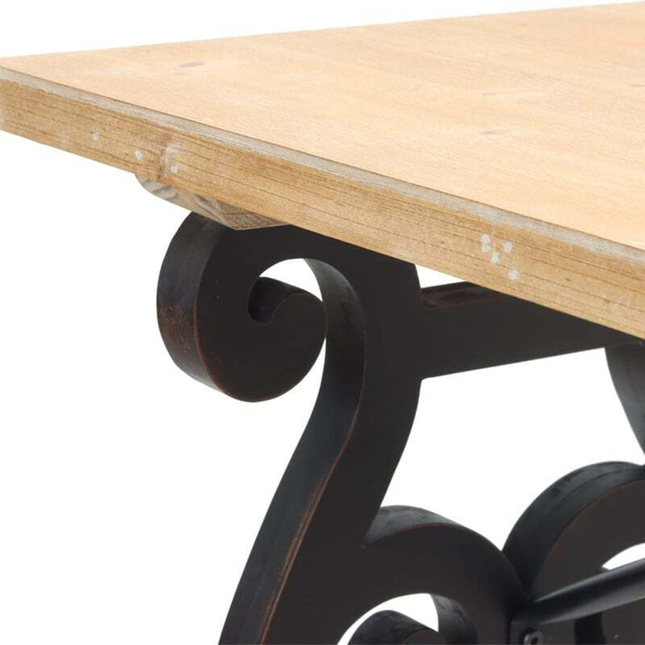 Willow &amp; Silk Loop Design Metal Wooden Console Table