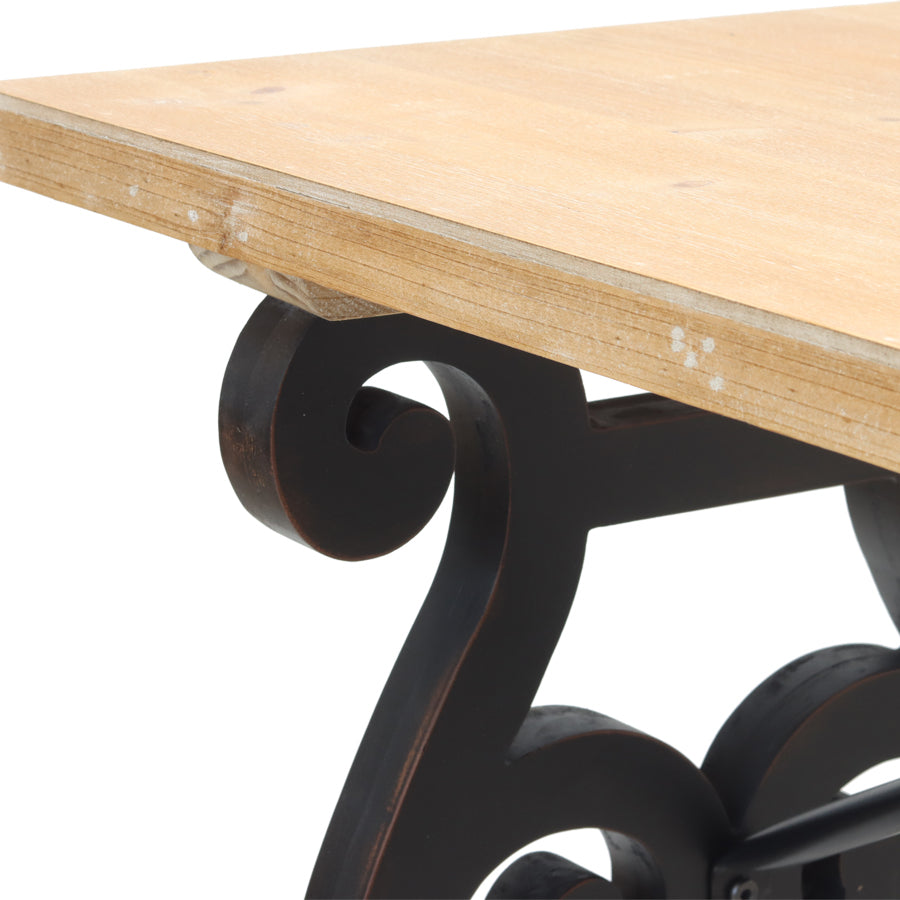 Willow &amp; Silk Loop Design Metal Wooden Console Table