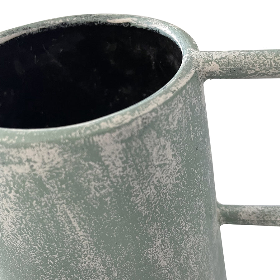 Willow &amp; Silk Metal 46cm Acqa Green Coastal Vase/Pot/Planter w/Handles